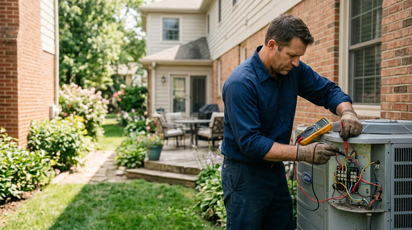 HVAC technician working near Toledo, IA